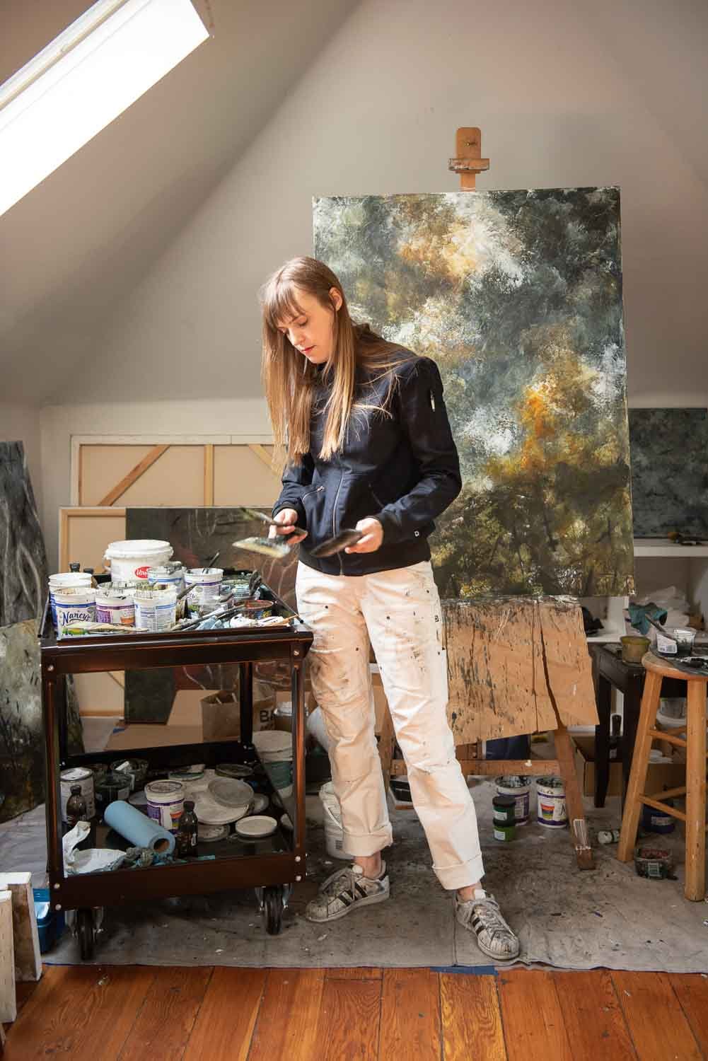 Anna Taskpant in Painter's White Canvas - Image 4
