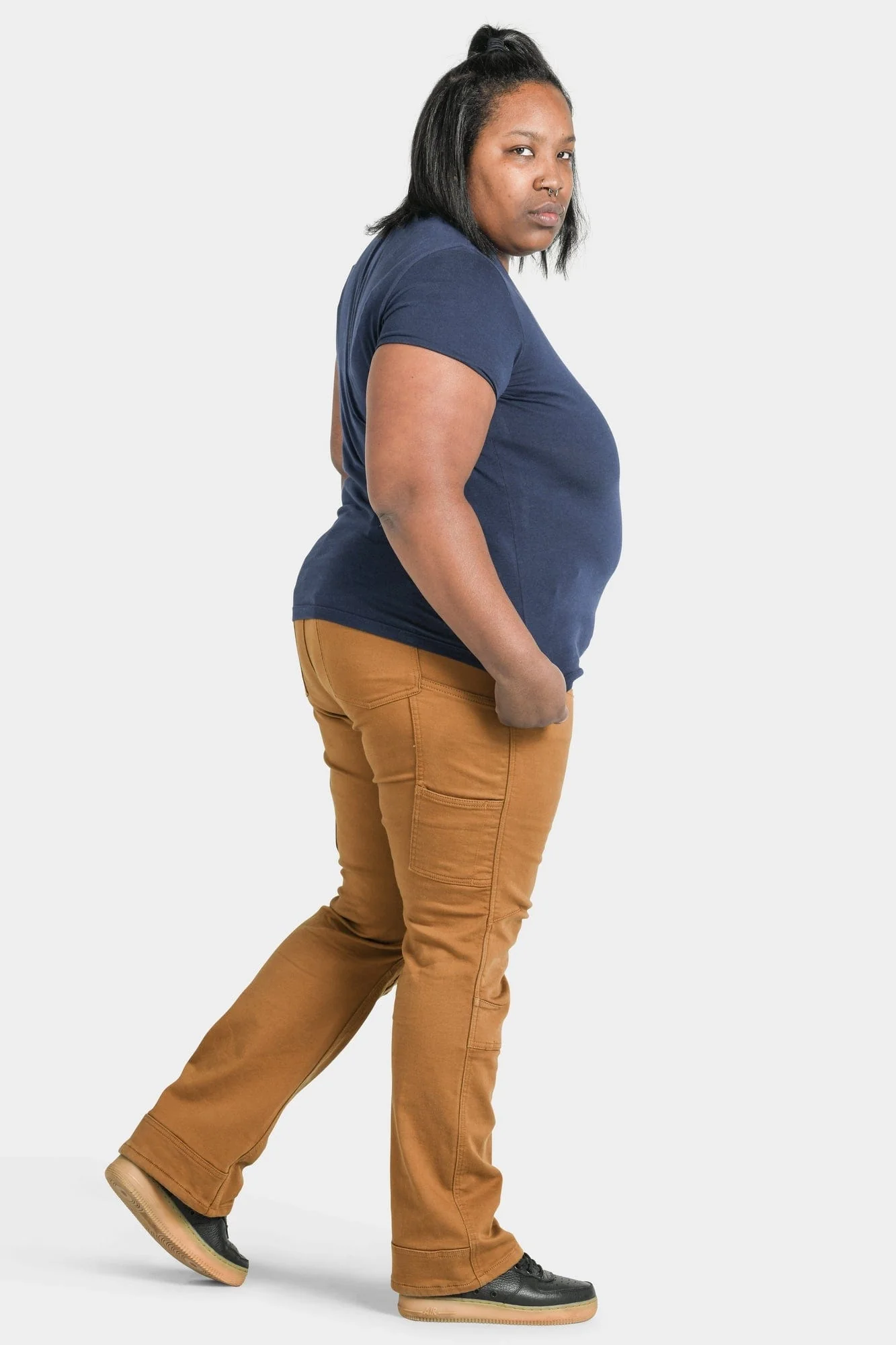 Britt Utility in Saddle Brown Stretch Thermal Denim - Image 11