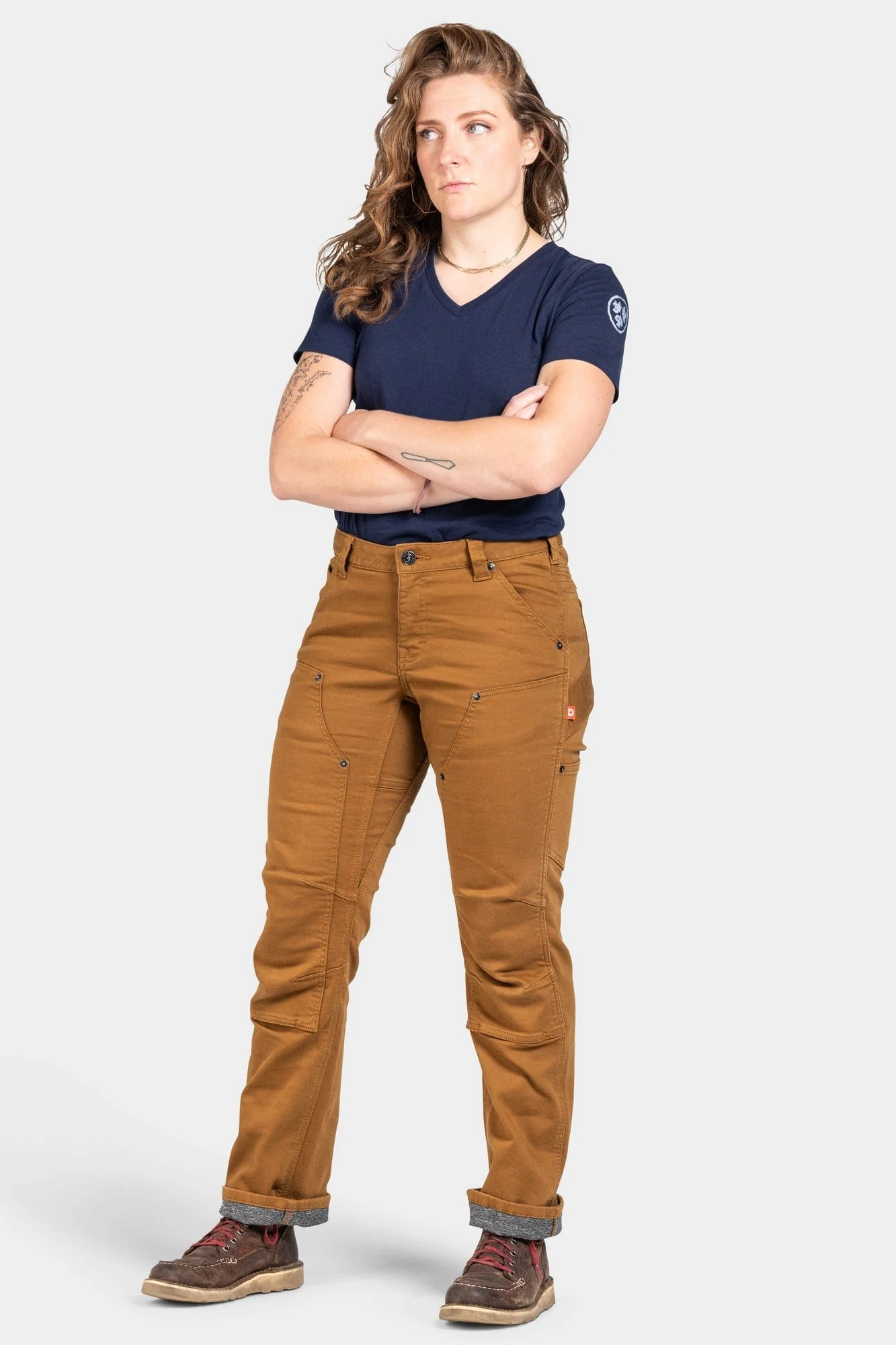 Britt Utility in Saddle Brown Stretch Thermal Denim - Image 3