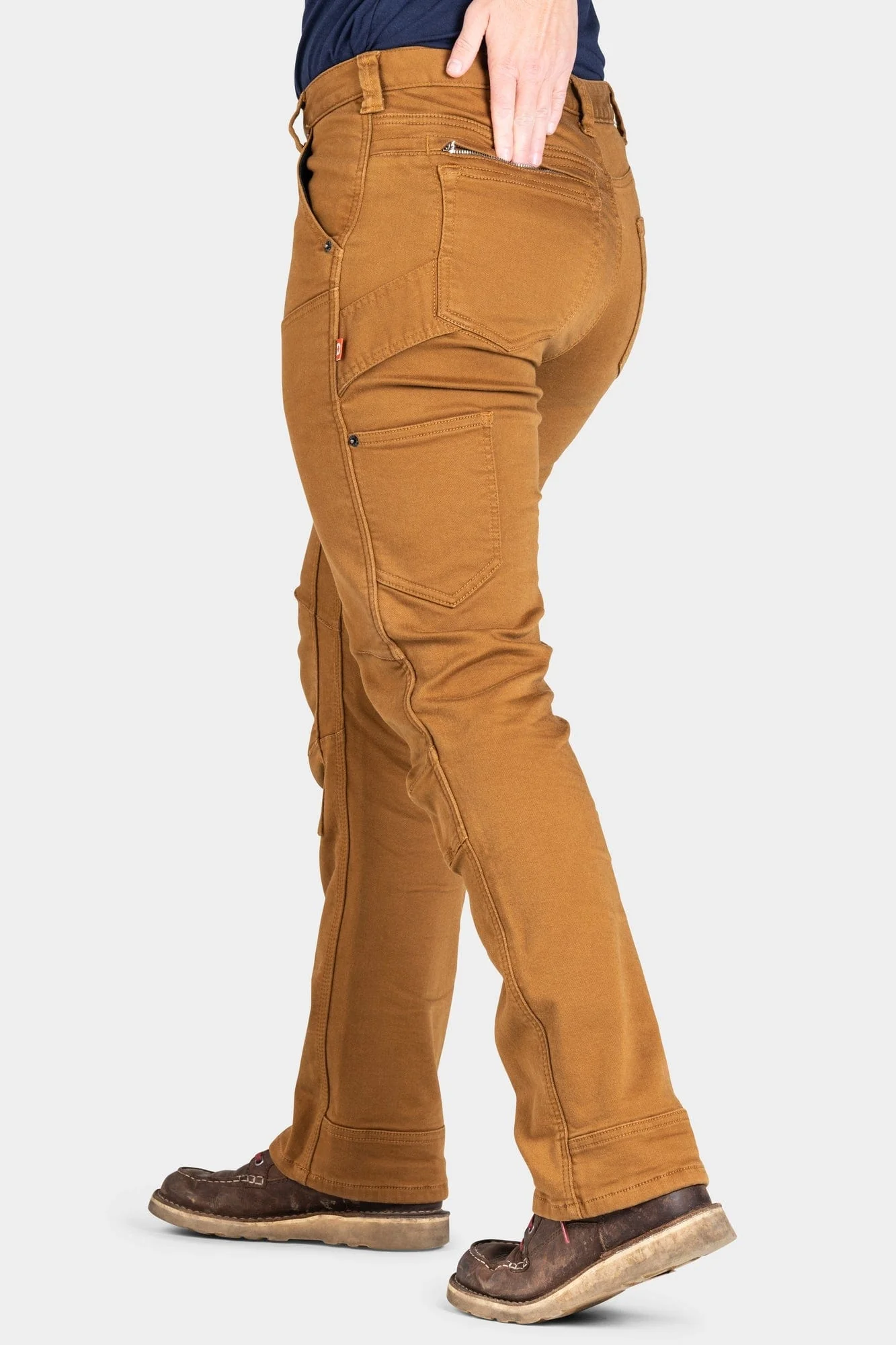 Britt Utility in Saddle Brown Stretch Thermal Denim - Image 4