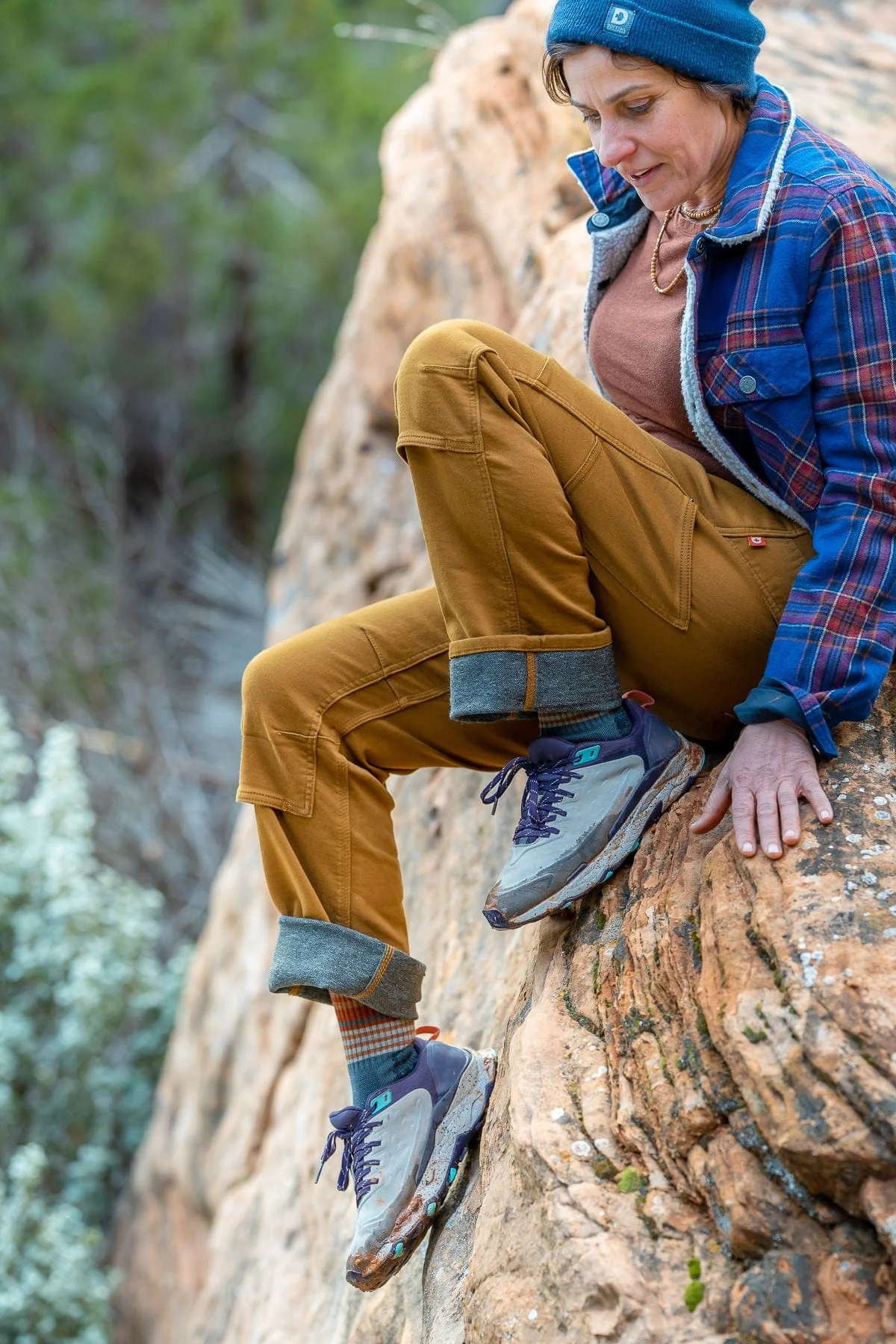 Britt Utility in Saddle Brown Stretch Thermal Denim - Image 7