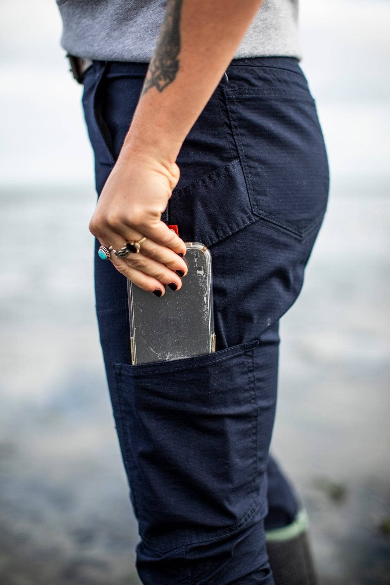 Britt X Ultralight Work Pant in Navy Ripstop - Image 7