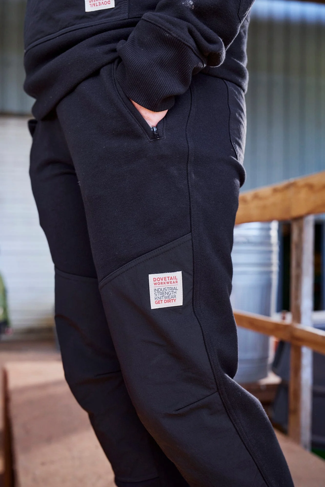 Flagger Fleece Jogger Work Pant in Black - Image 3
