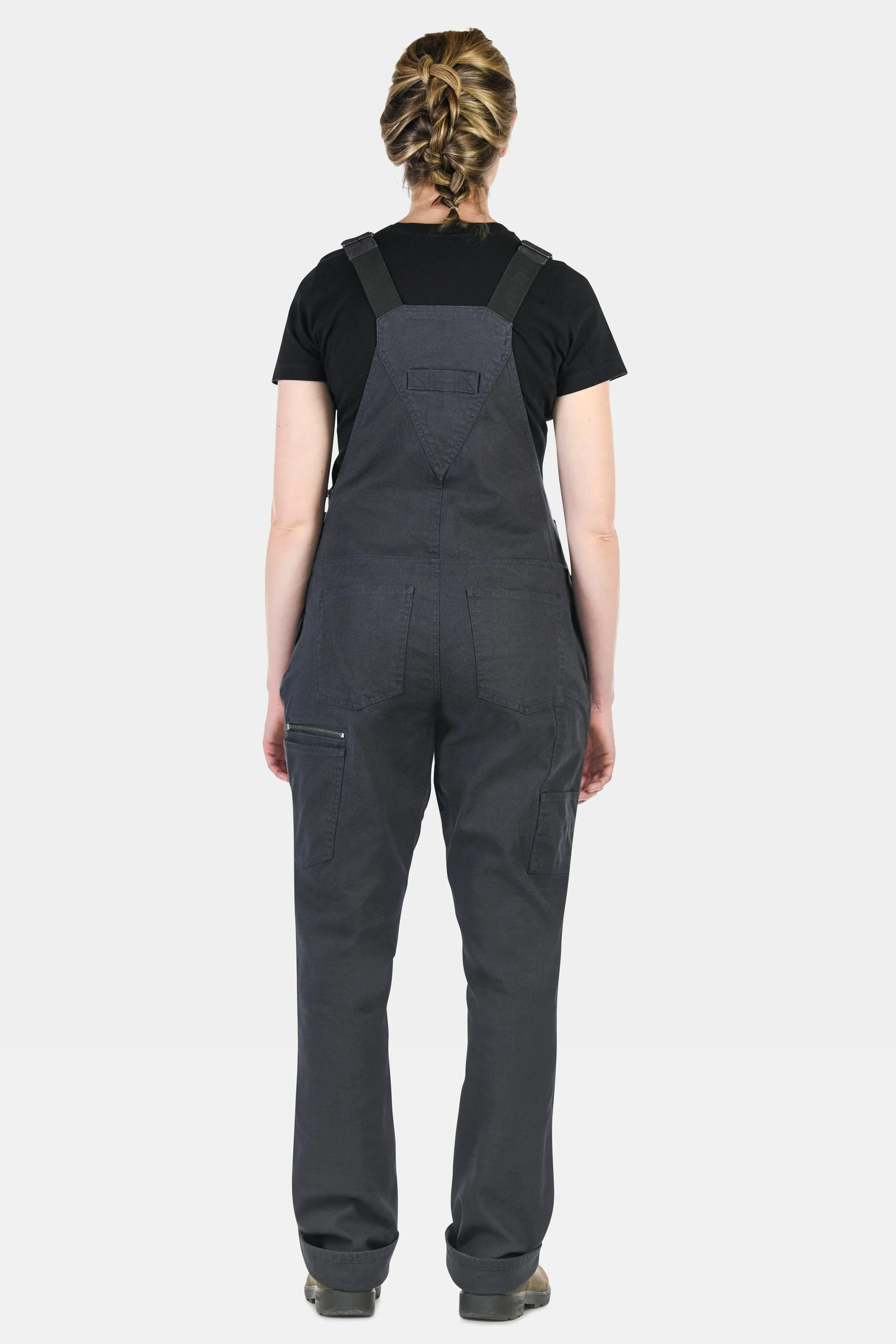 Freshley Maternity Overalls in Navy Stretch Canvas - Image 3