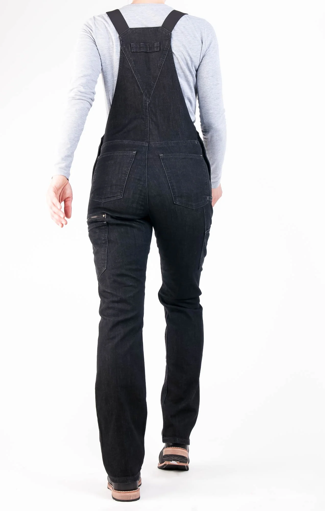 Freshley Overalls in Heathered Black Denim - Image 5