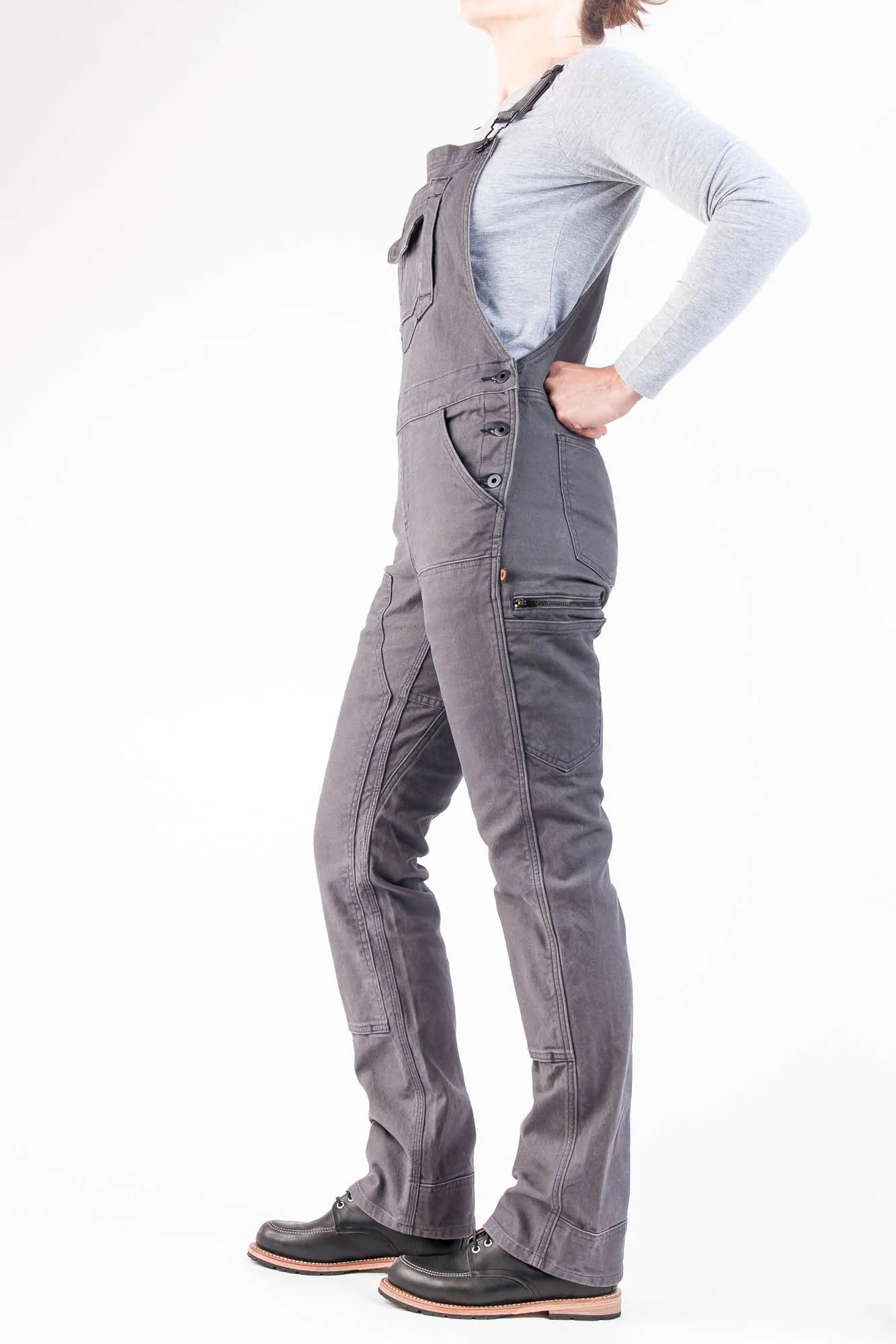 Freshley Overalls in Grey Canvas - Image 3