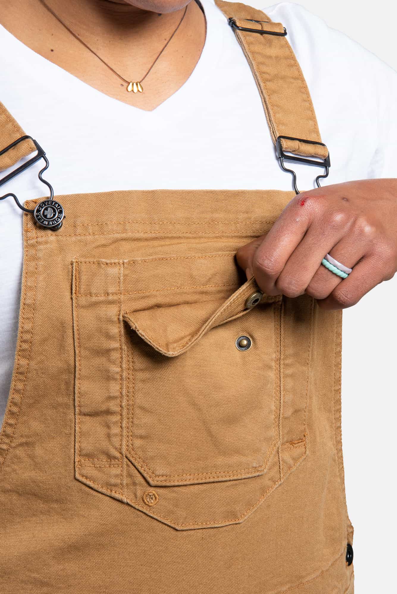 Freshley Overalls in Saddle Brown Canvas - Image 5