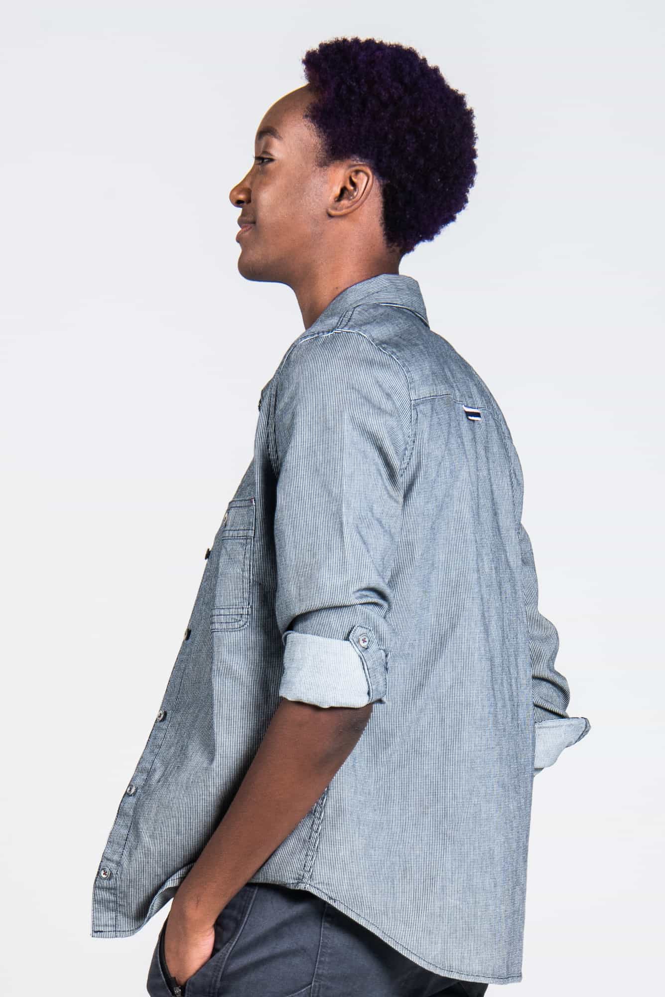 Givens Work Shirt Indigo Stripe - Image 4