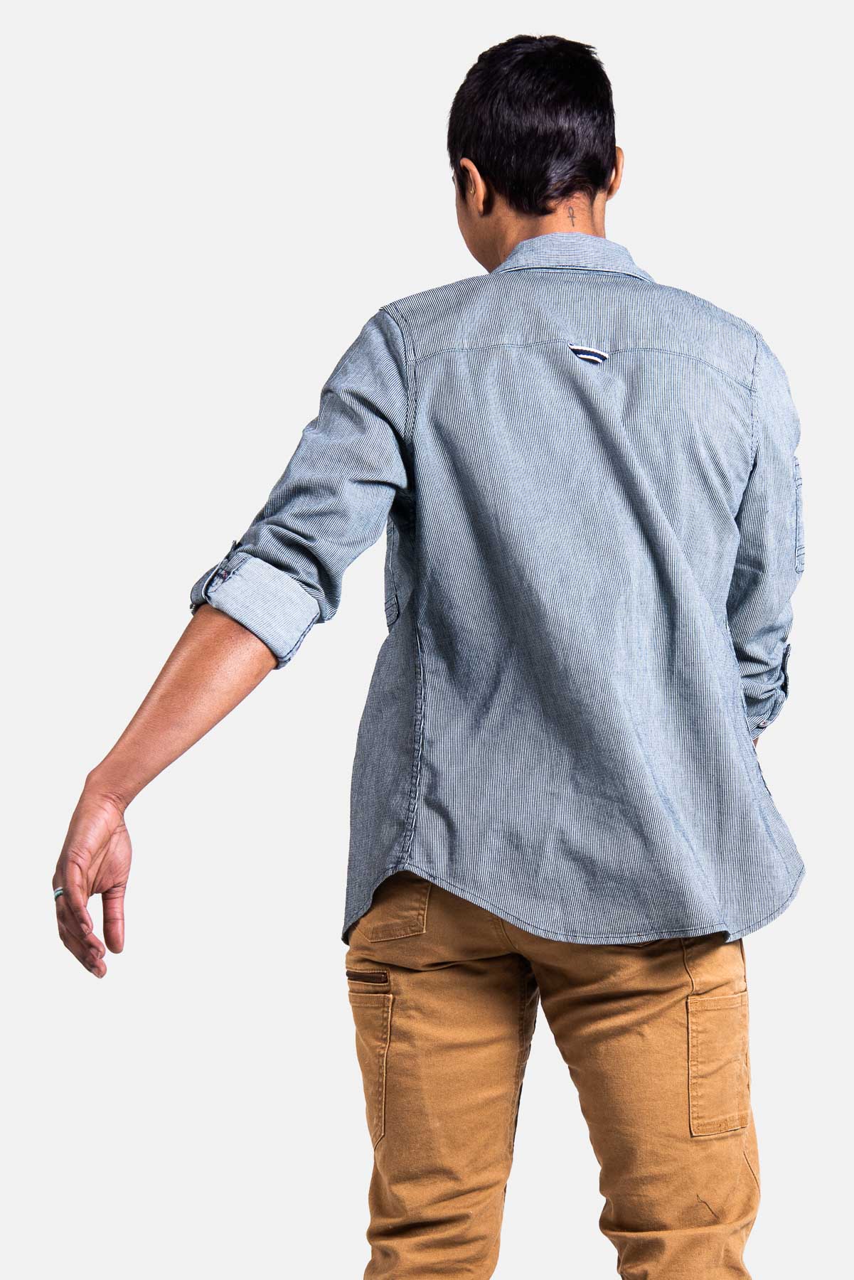 Givens Work Shirt Indigo Stripe - Image 5