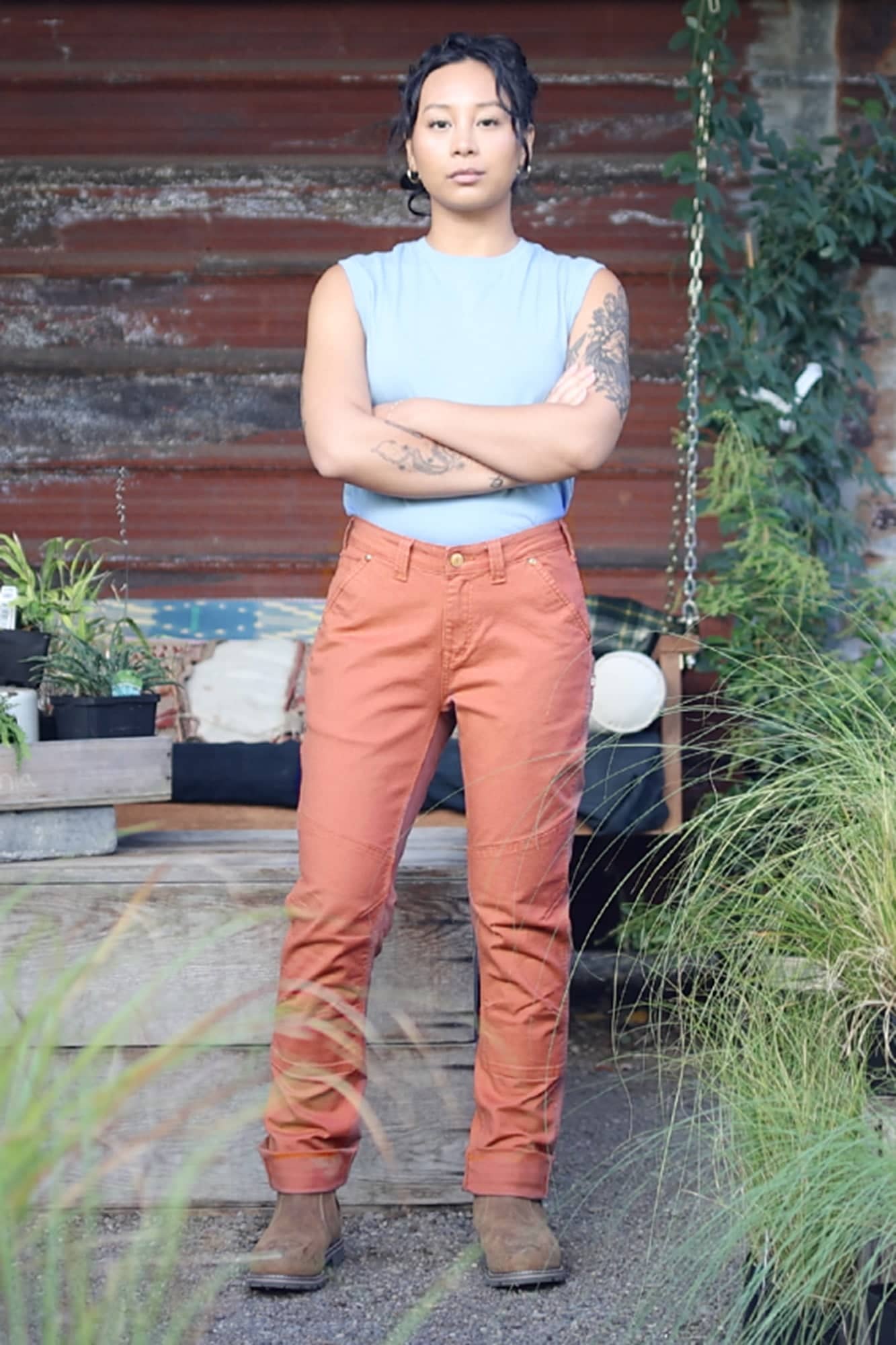 GO TO™ Stretch Canvas Pant in Terracotta - Image 3
