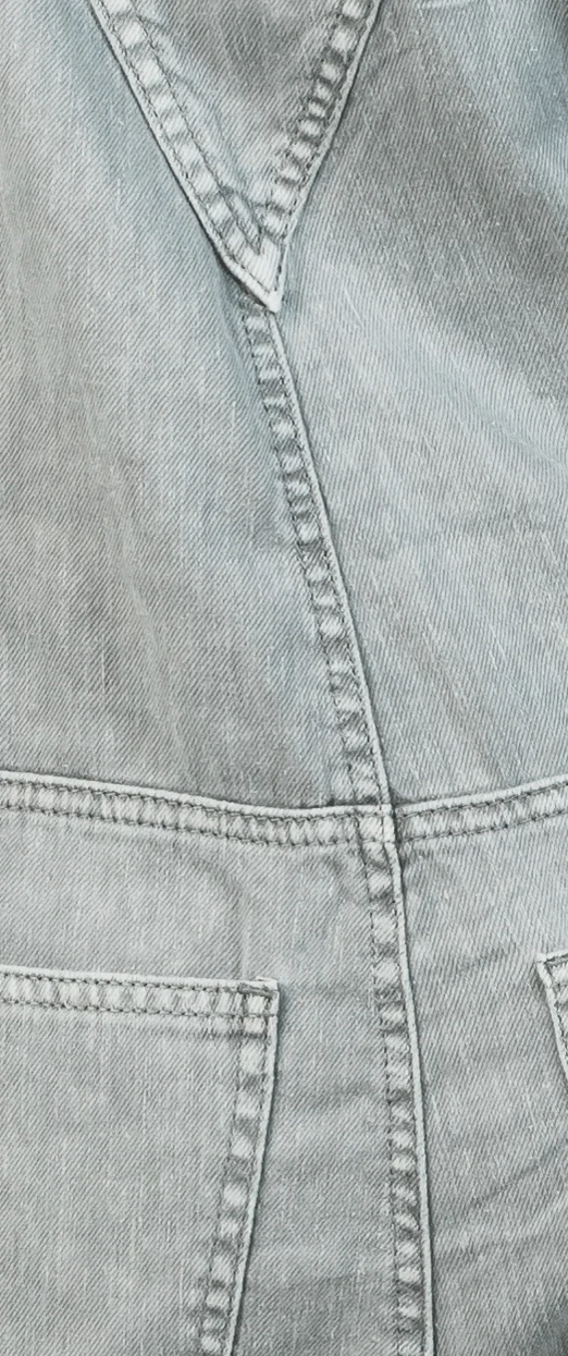 Hemp Utility Shortalls In Metal Grey - Image 3