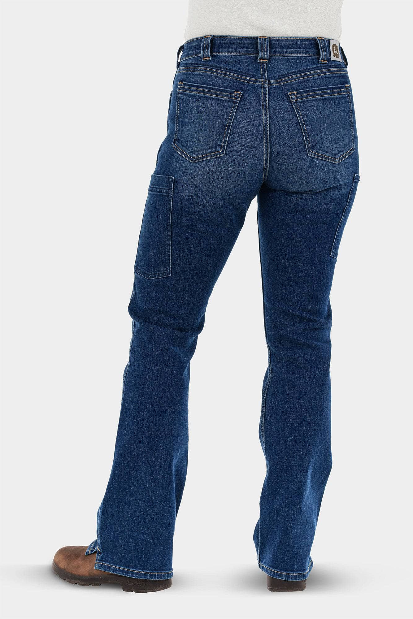John Deere X Dovetail Workwear Into Town Bootcut Jean in Classic Indigo Blue Denim - Image 7