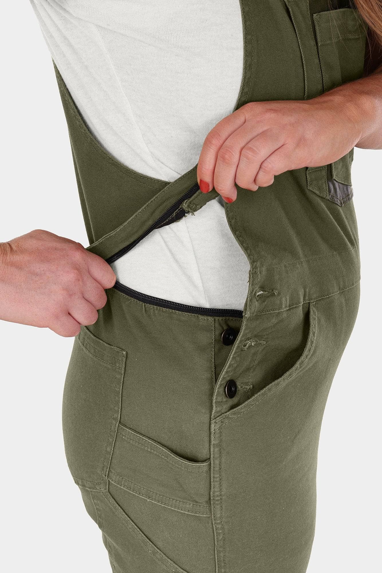 John Deere X Dovetail Workwear Don't Lose It Overalls in Rich Olive Green - Image 6