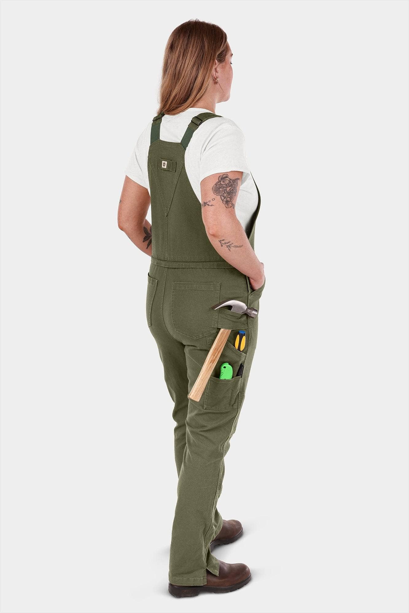 John Deere X Dovetail Workwear Don't Lose It Overalls in Rich Olive Green - Image 7
