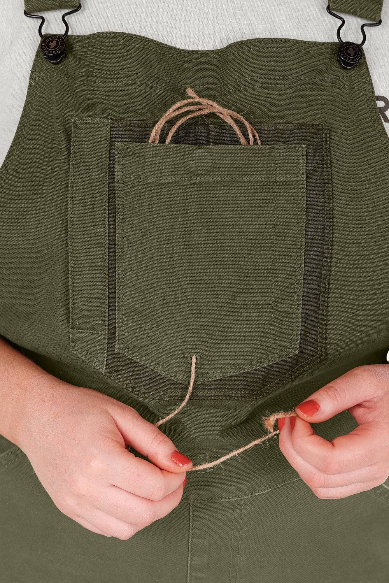 John Deere X Dovetail Workwear Don't Lose It Overalls in Rich Olive Green - Image 8