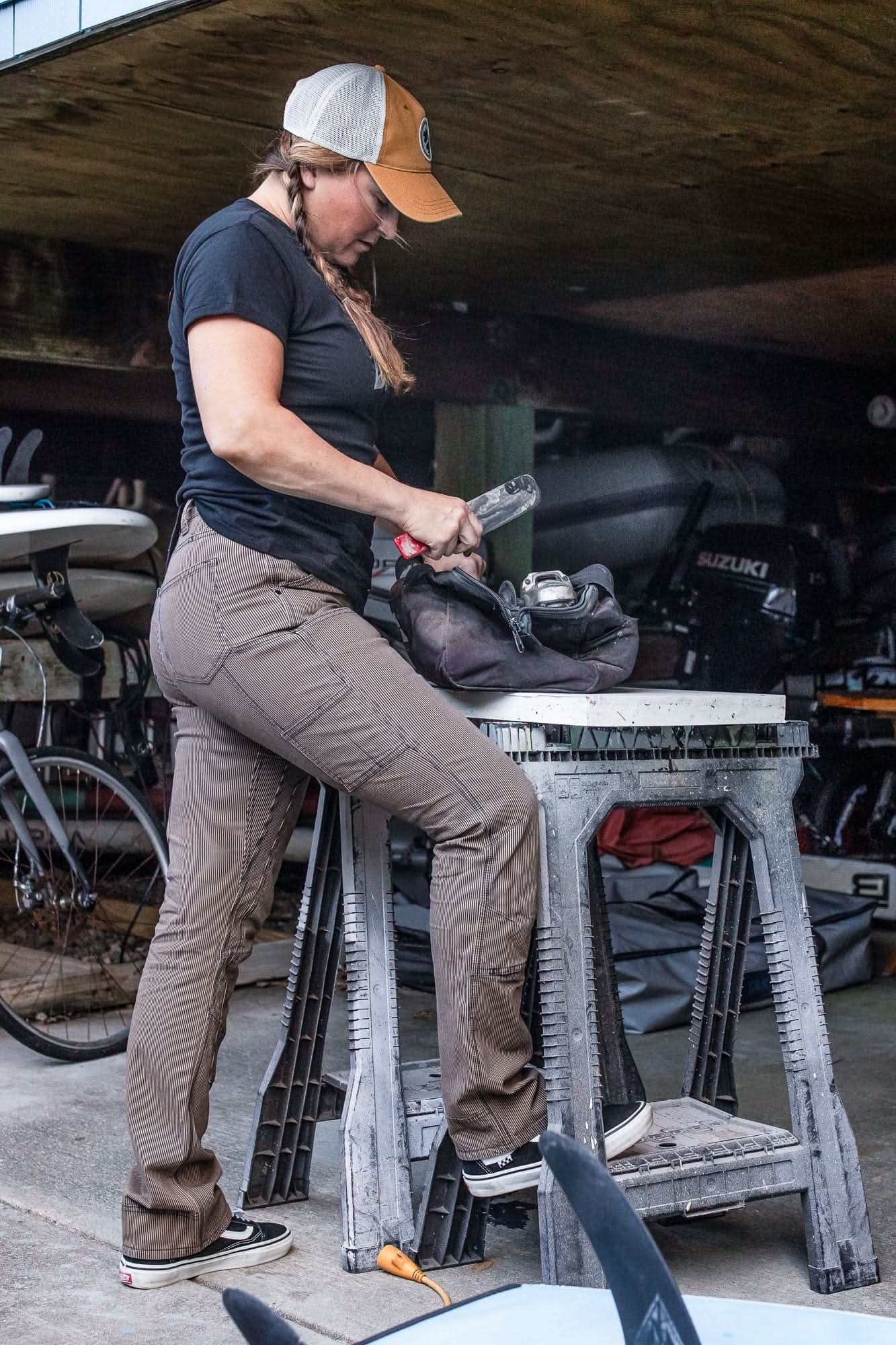 Old School High Rise Pant in Hickory Stripe Denim - Image 4