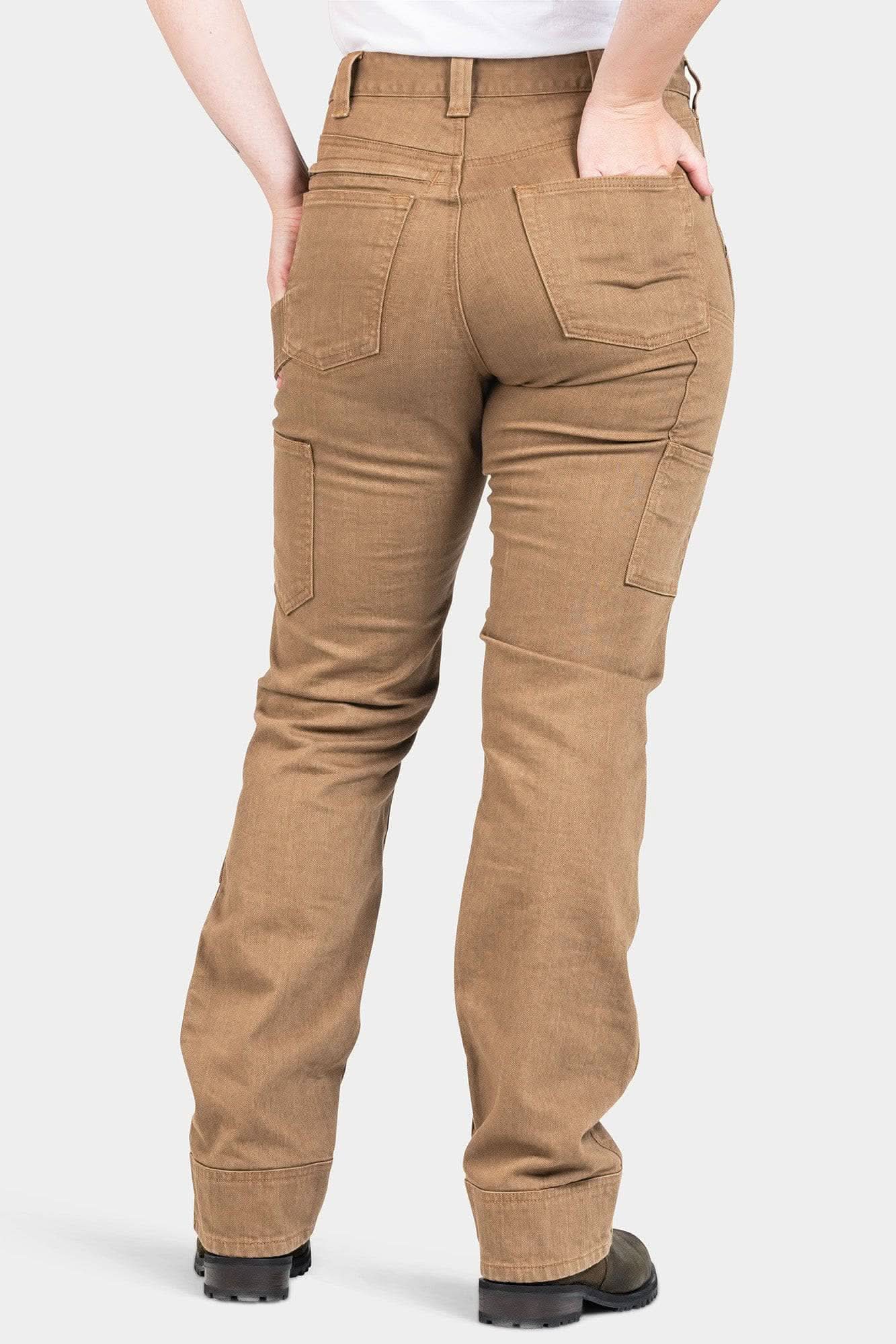 Old School High Rise Work Pant in Beechwood Brown Denim - Image 4