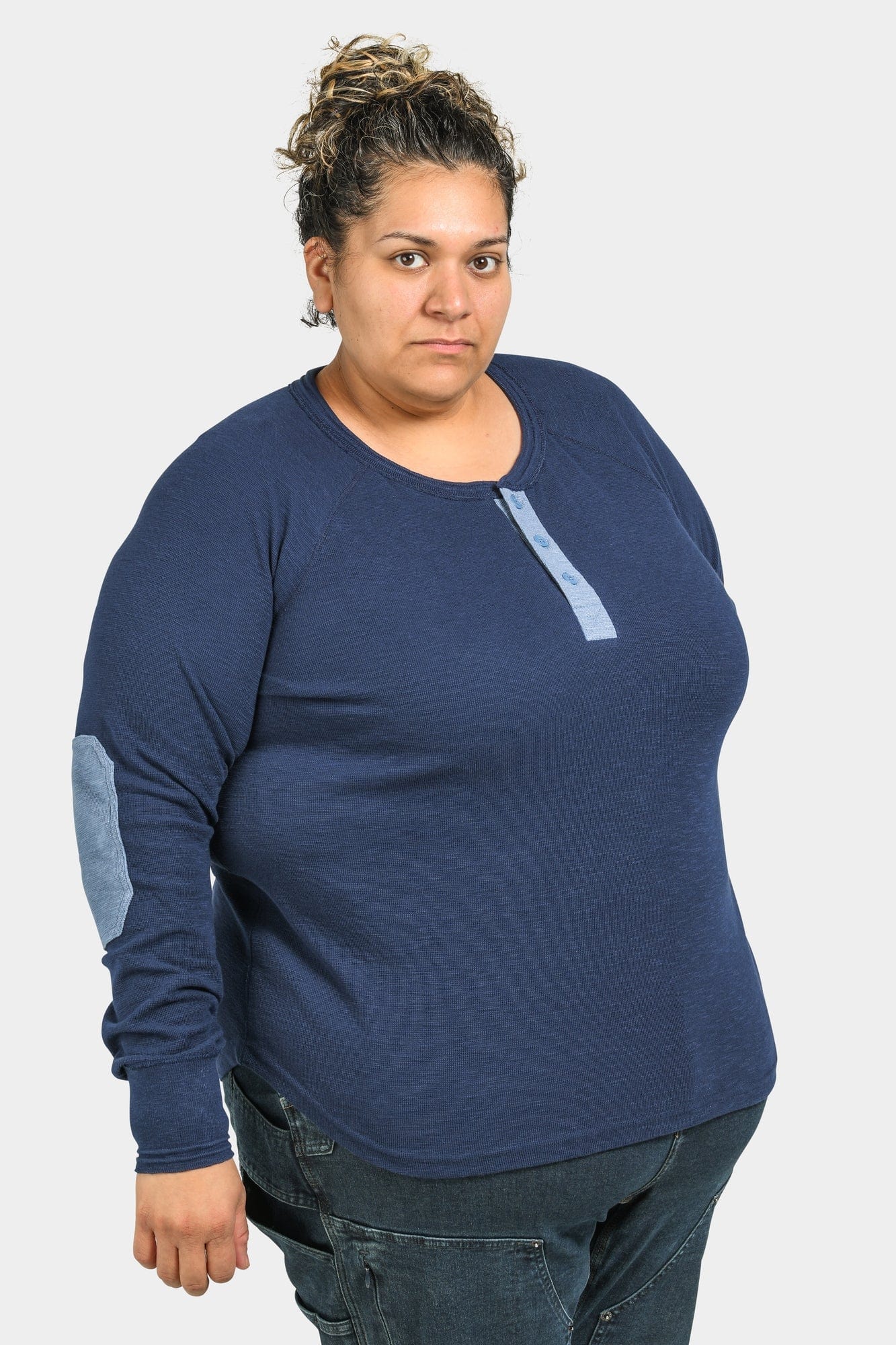 Rugged Thermal Henley in Navy / Dovetail Blue - Image 2