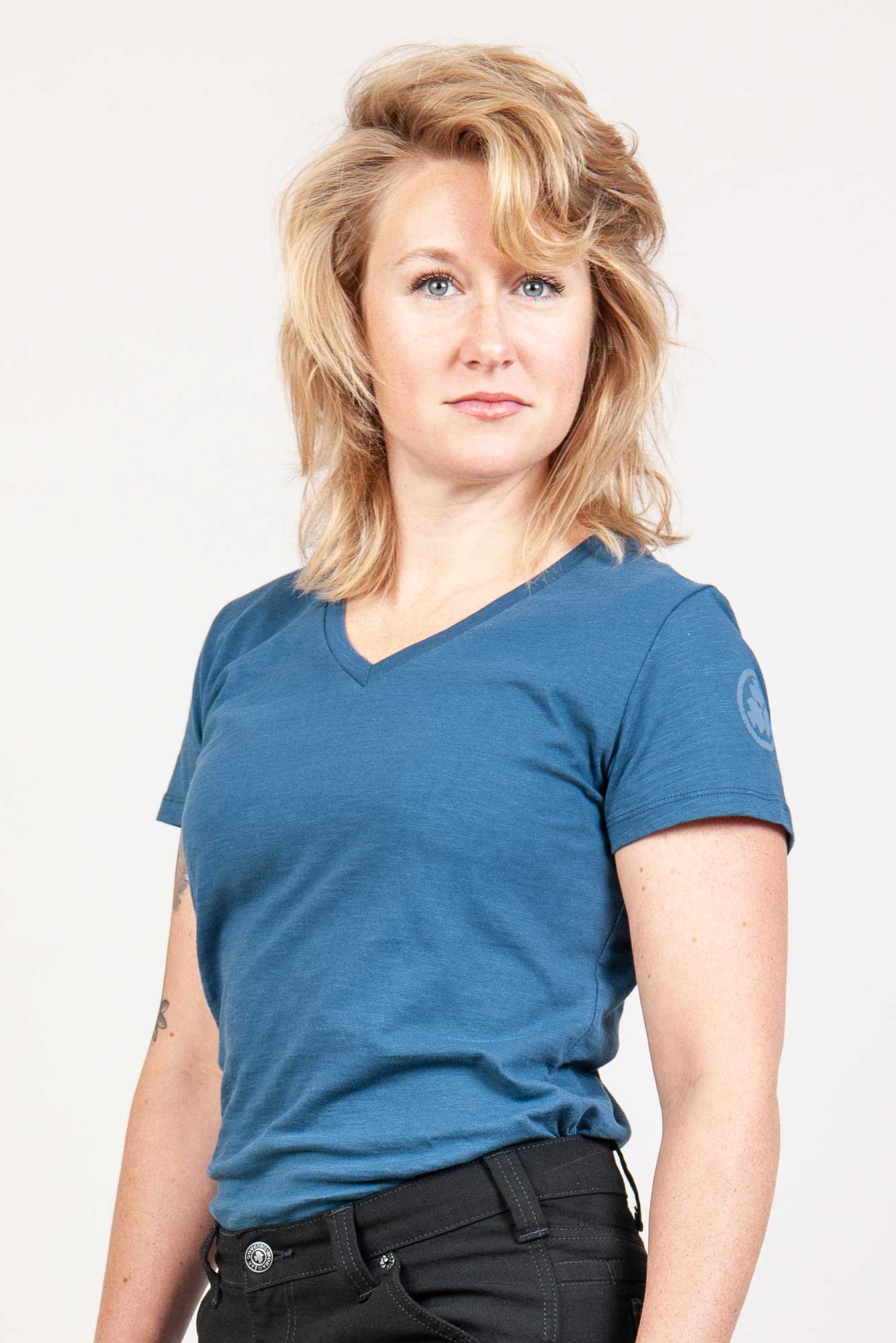 Solid V-Neck Tee - Image 2