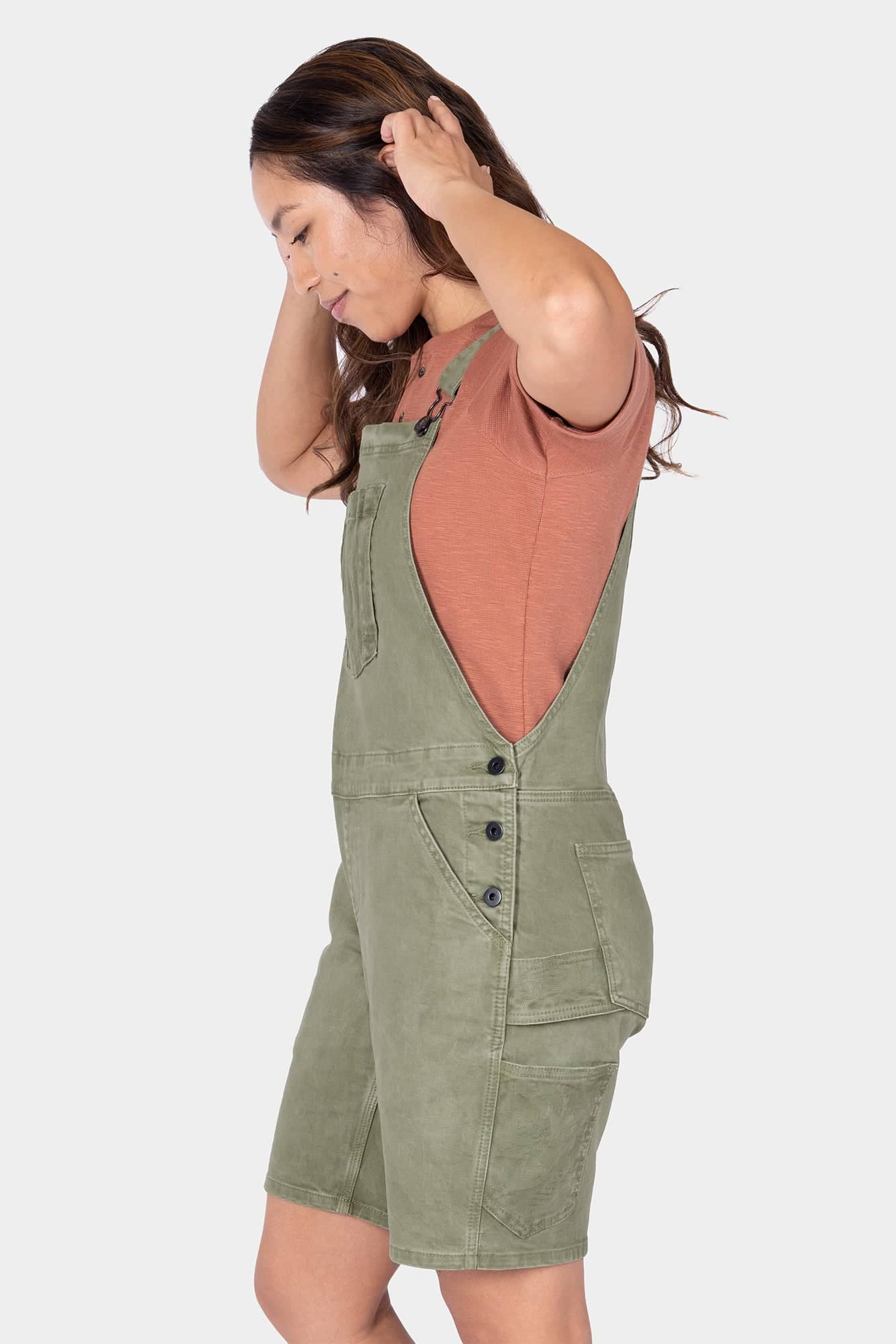 Utility Short Overalls in Light Kelp Green - Image 6