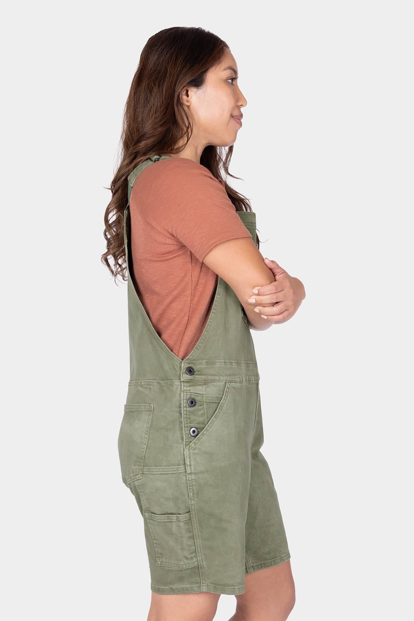 Utility Short Overalls in Light Kelp Green - Image 7