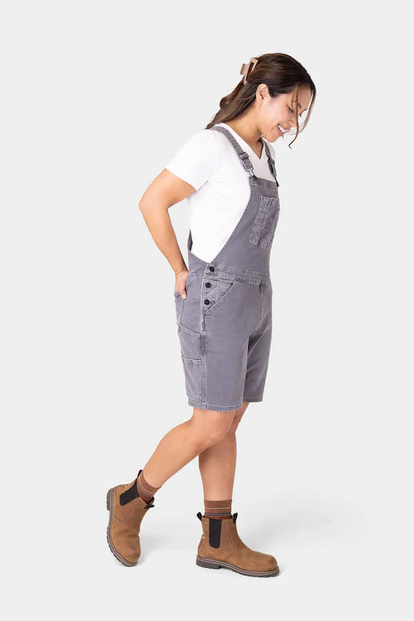 Utility Short Overalls in Driftwood Grey - Image 3