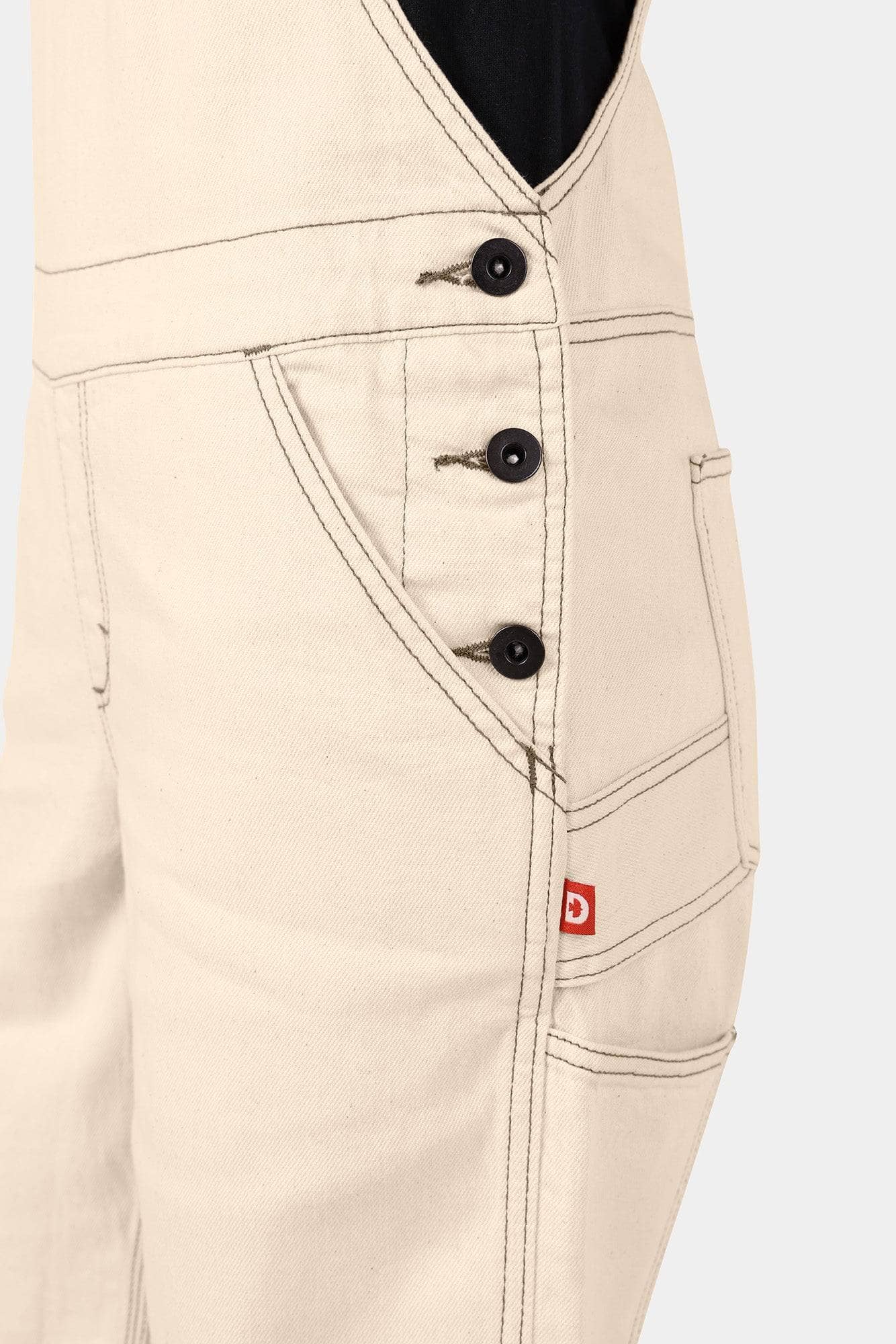 Utility Denim Shortall in Ecru Denim - Image 4