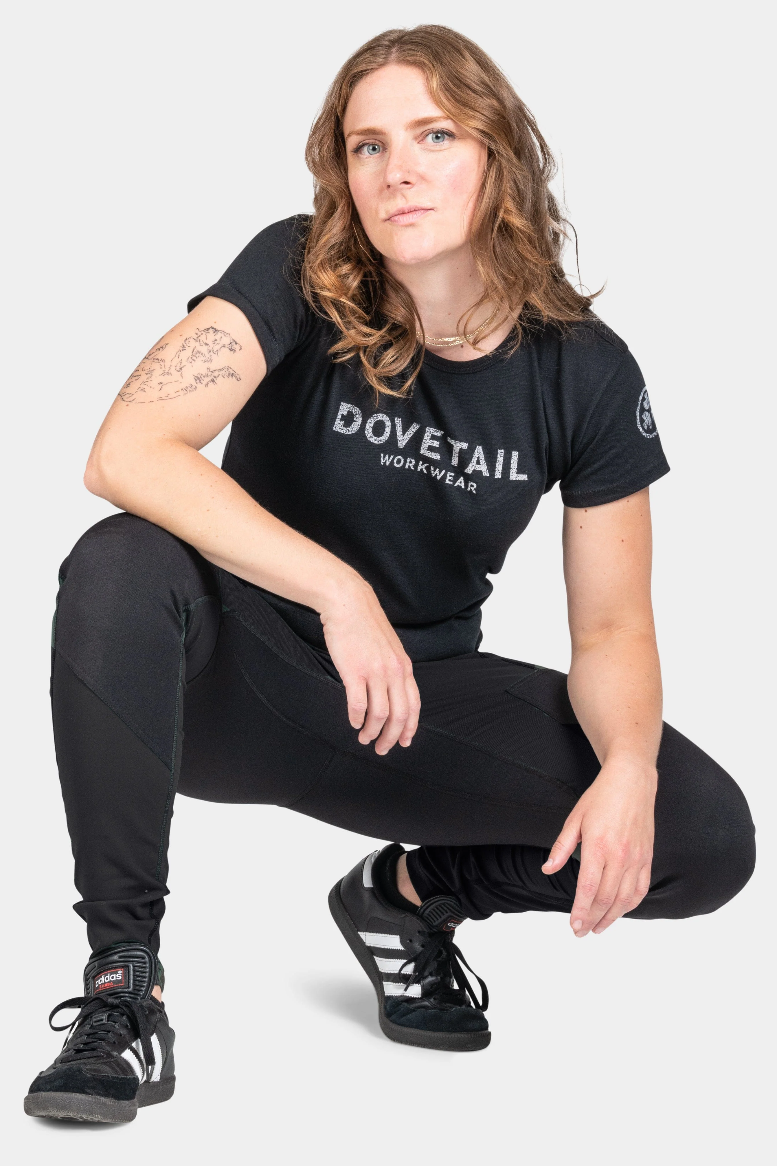 Field Utility Legging in Black/Black Knit - Image 4
