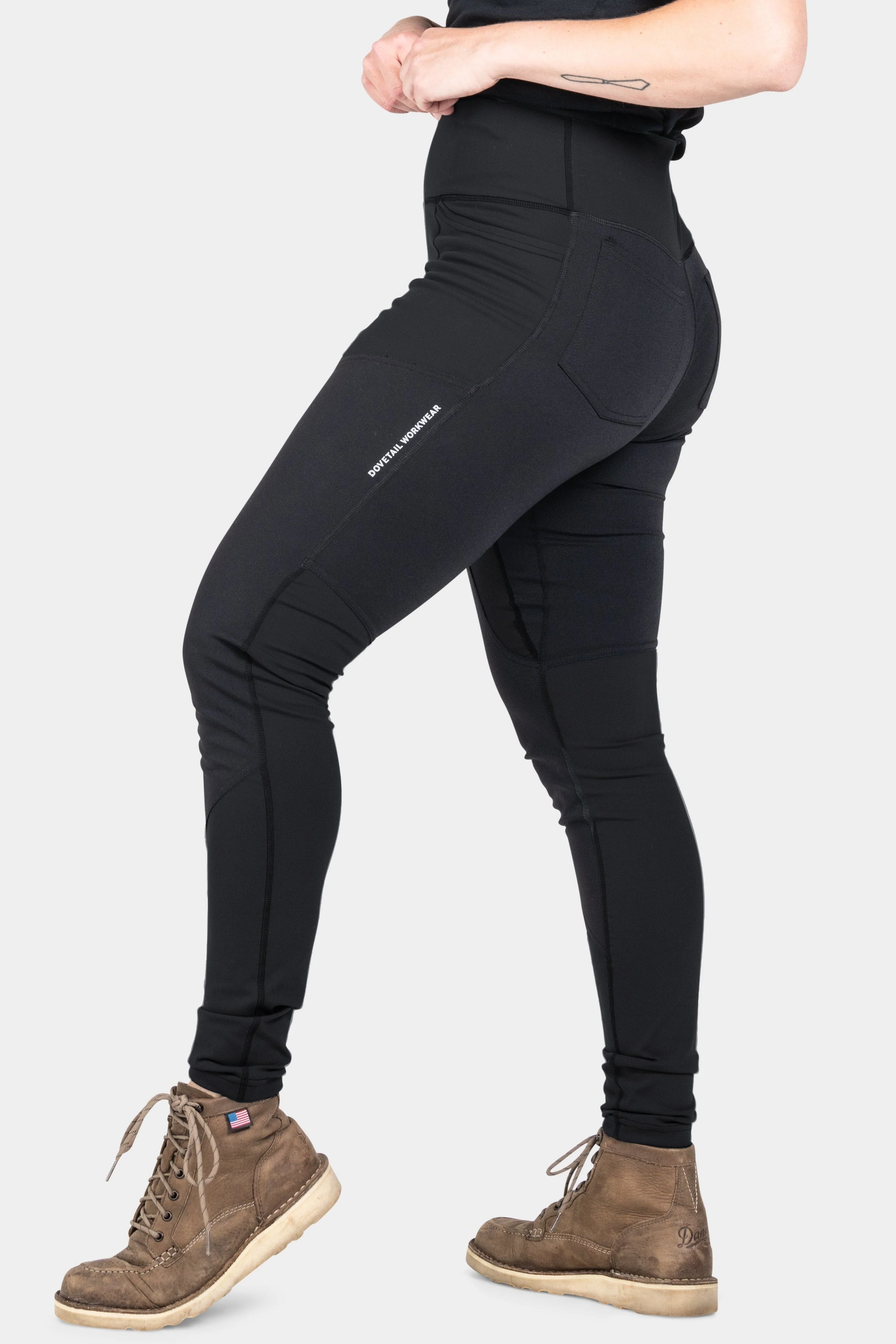 Field Utility Legging in Black/Black Knit - Image 5