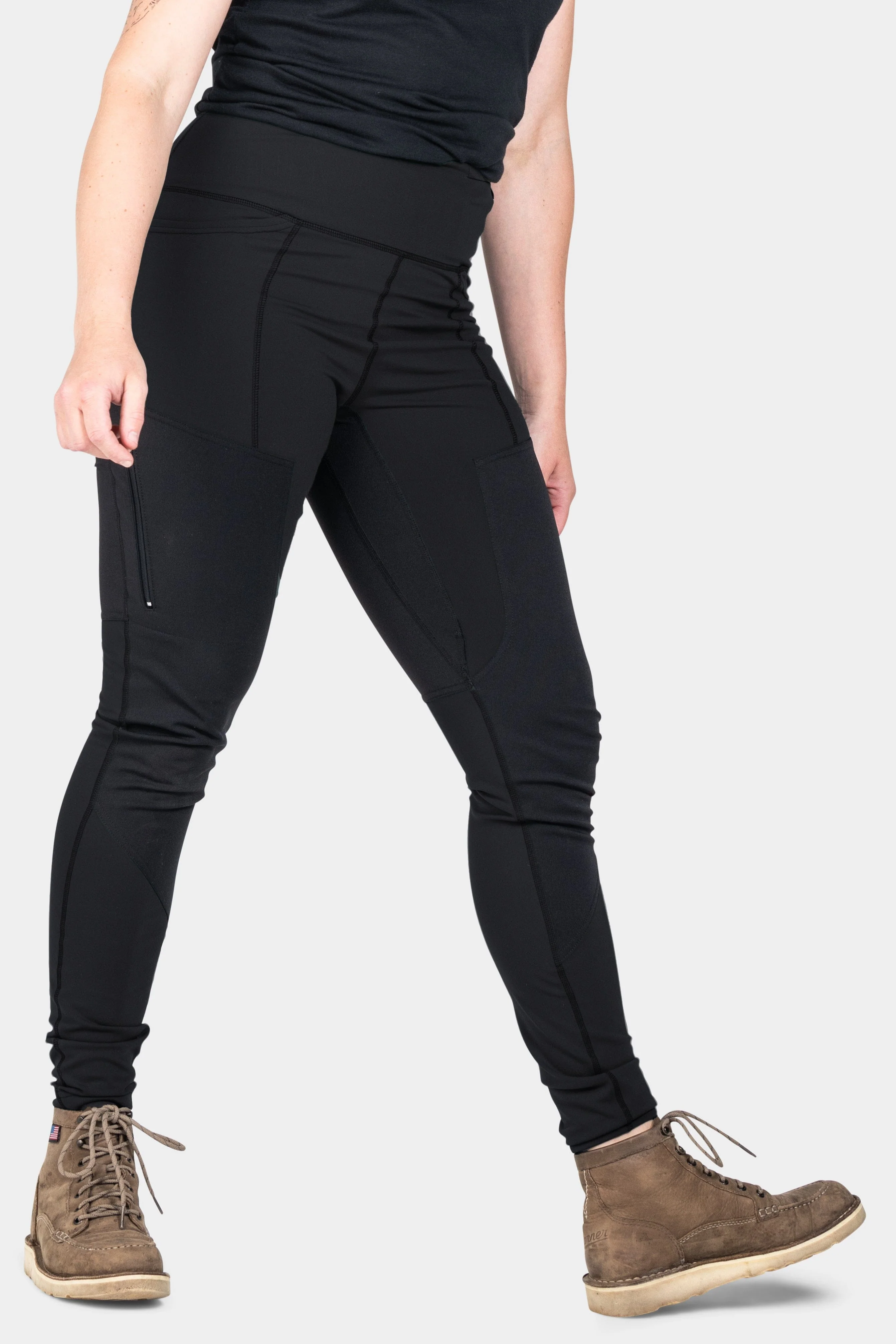 Field Utility Legging in Black/Black Knit - Image 6