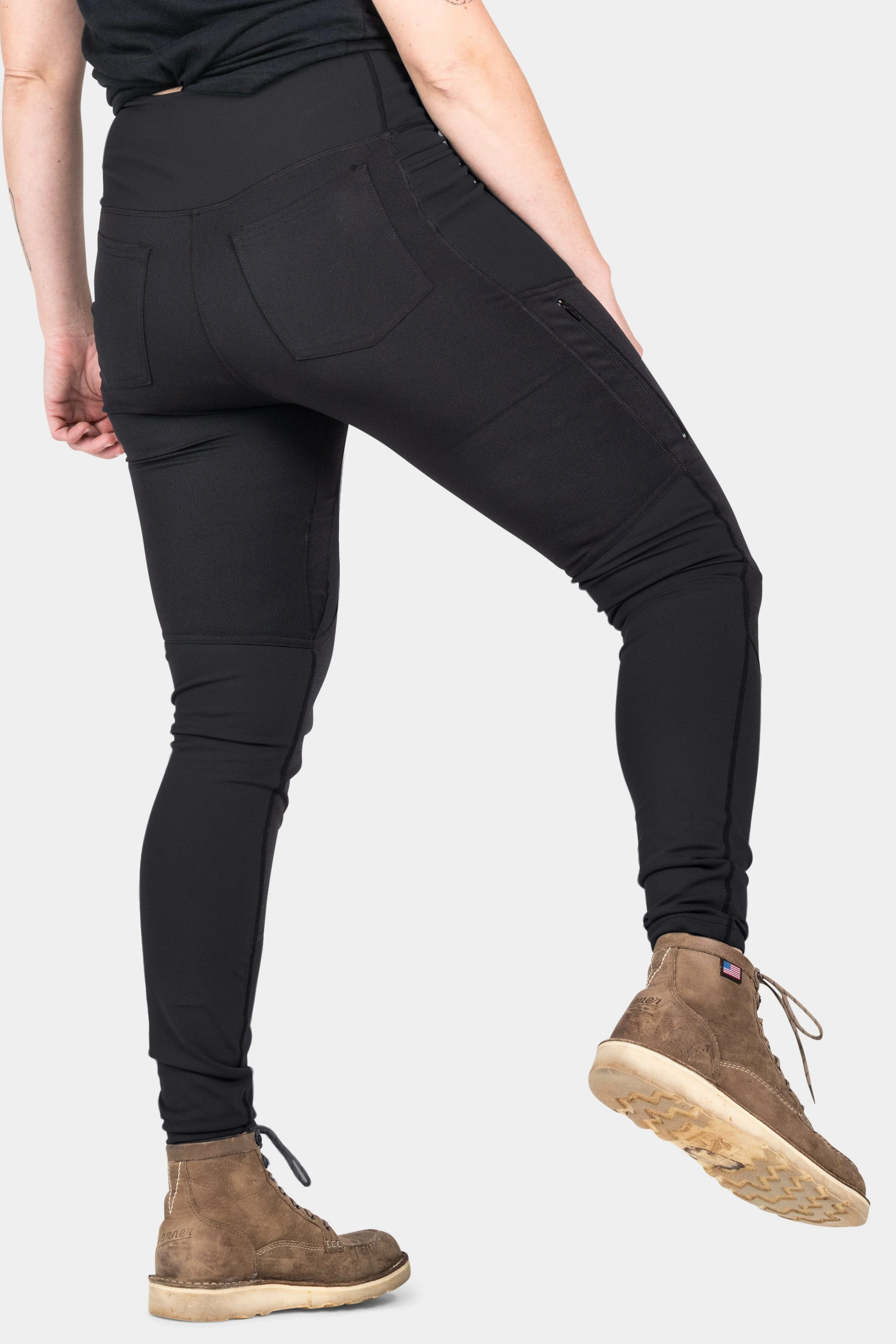 Field Utility Legging in Black/Black Knit - Image 7