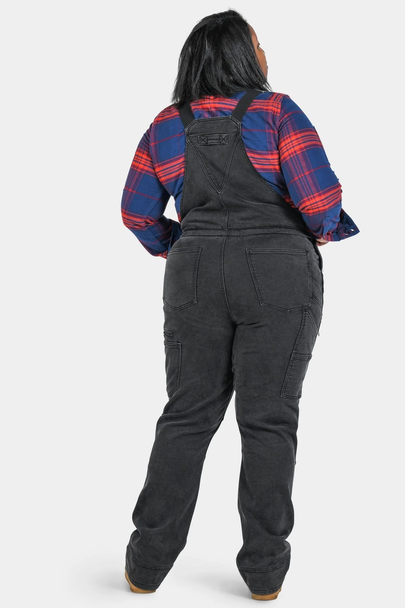 Freshley Drop Seat Overalls in Black Stretch Thermal Denim - Image 7