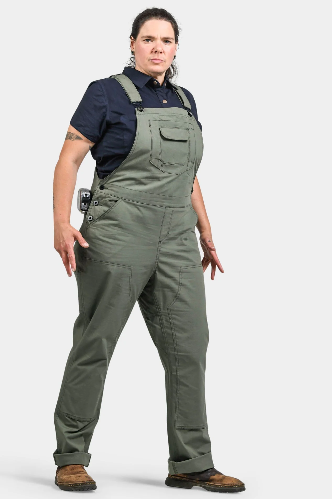 Freshley Overalls in Ultralight Lichen Green Ripstop - Image 4