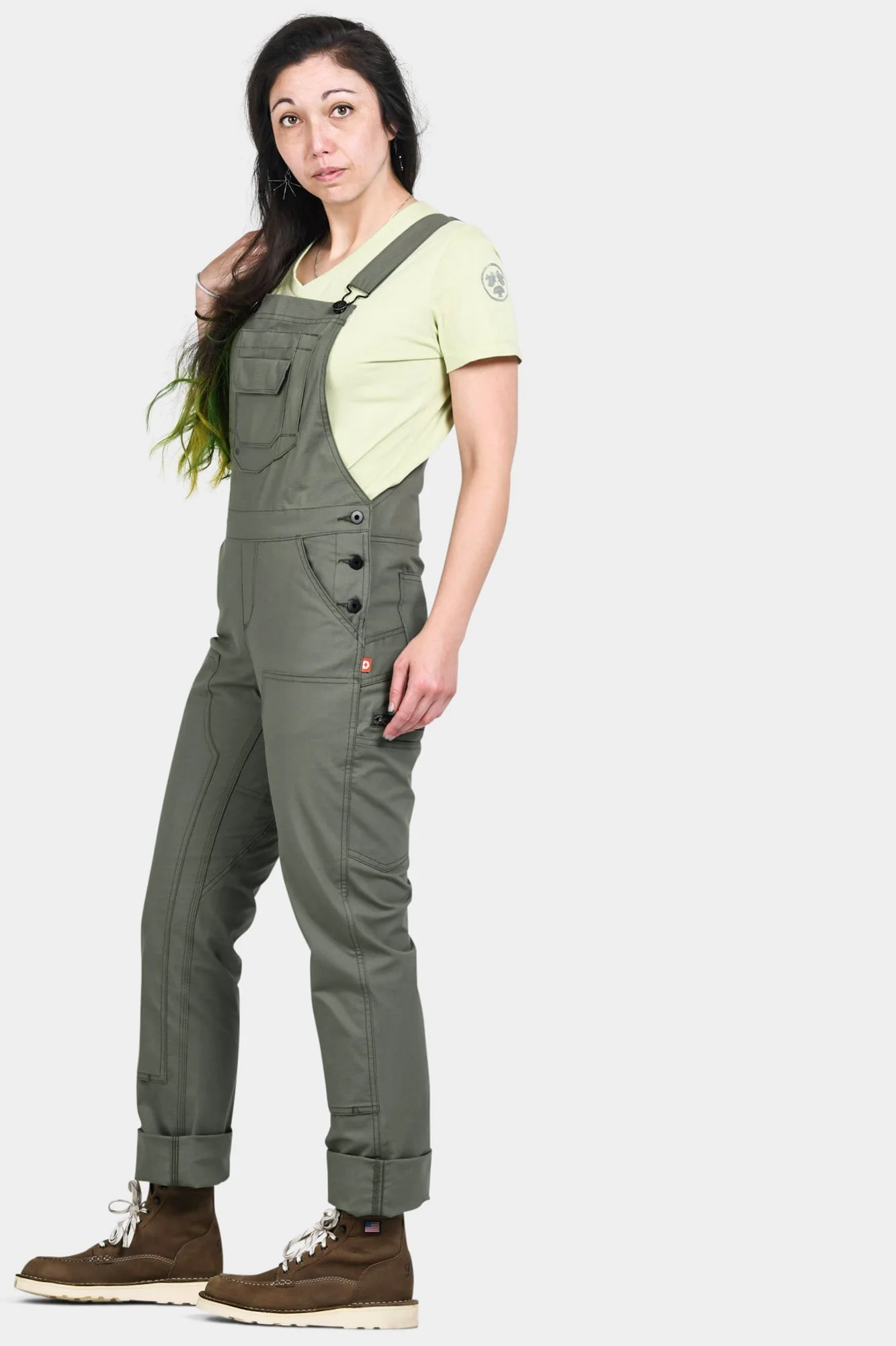 Freshley Overalls in Ultralight Lichen Green Ripstop - Image 5