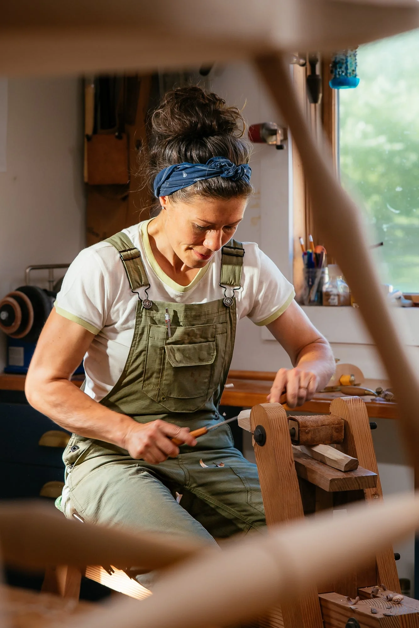 Freshley Overalls in Ultralight Lichen Green Ripstop - Image 7