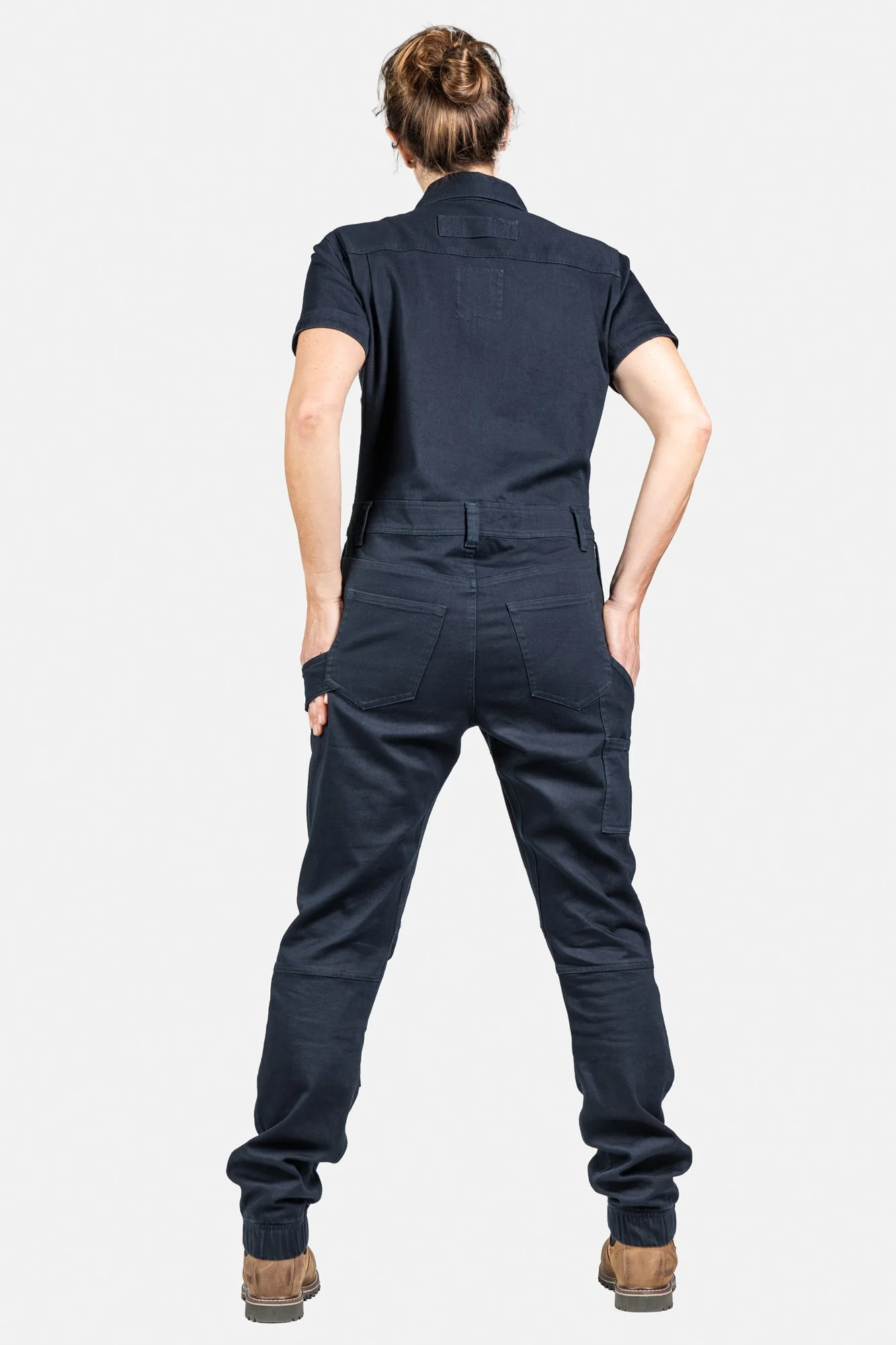Hadley Short Sleeve Coveralls in Sulfur Navy - Image 4