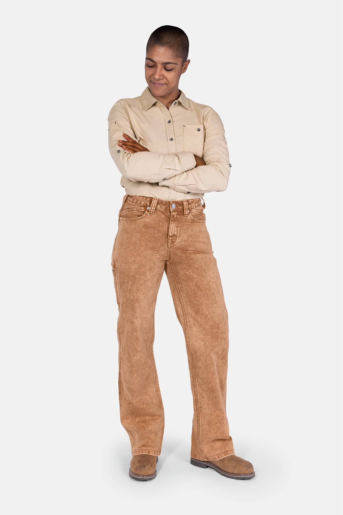 Old School Wide Leg Mineral Wash Jean in Sunbaked Copper - Image 4