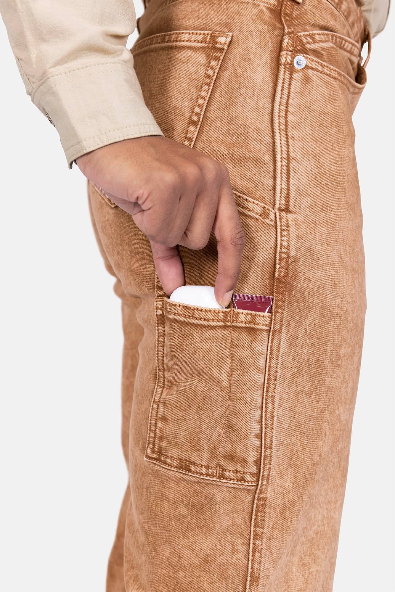 Old School Wide Leg Mineral Wash Jean in Sunbaked Copper - Image 6
