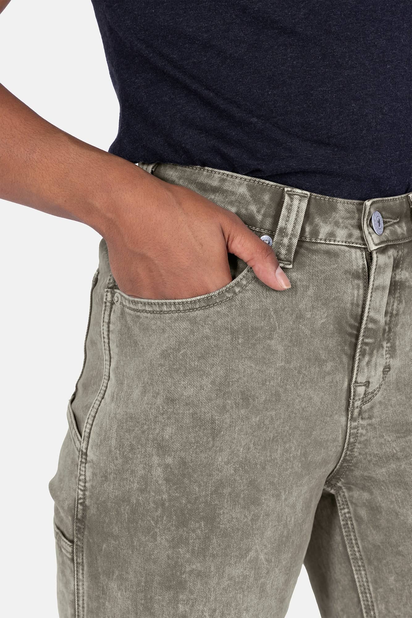 Old School Wide Leg Mineral Wash Jean in Sunbaked Eucalyptus - Image 6